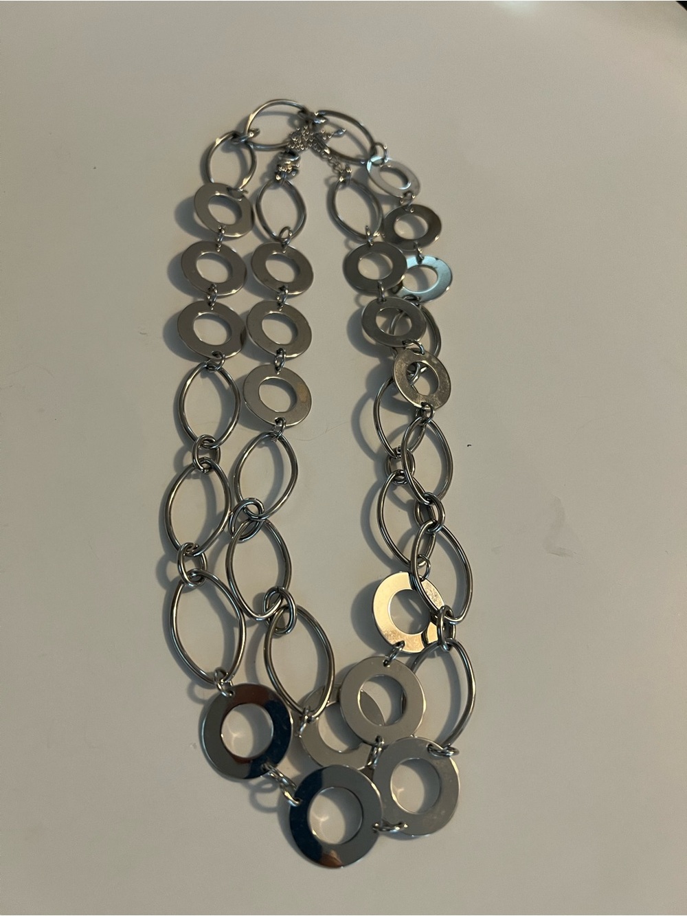 Lia Sophia Silver-Tone Circle Necklace - 21” long